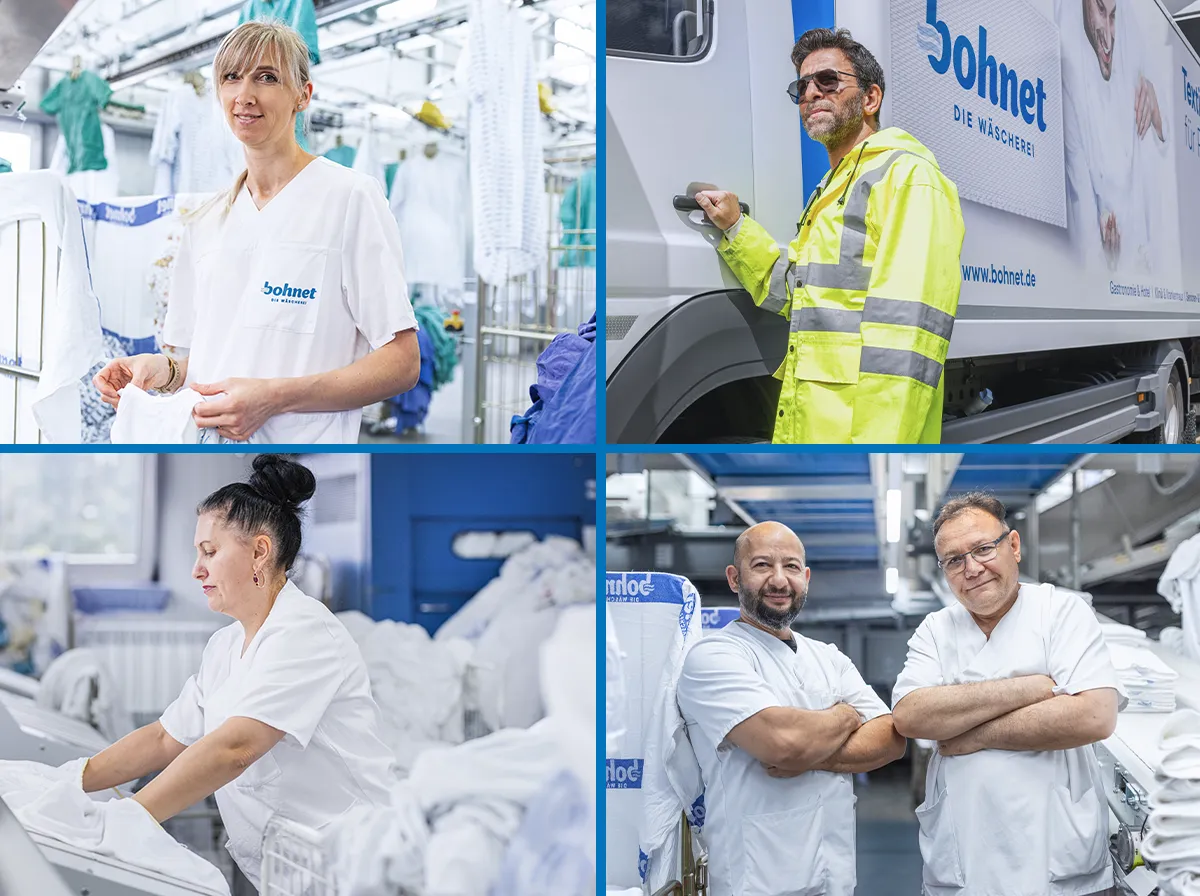 Mitarbeiter bei der Wäscherei Bohnet