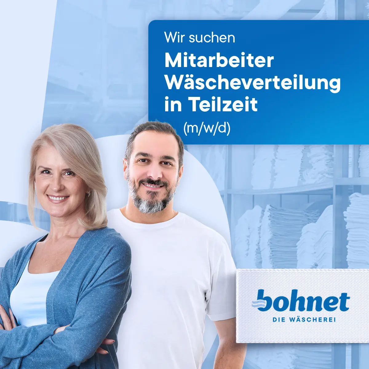 Wäscherei Bohnet Stellengesuch Mitarbeiter Wäscheverteilung
